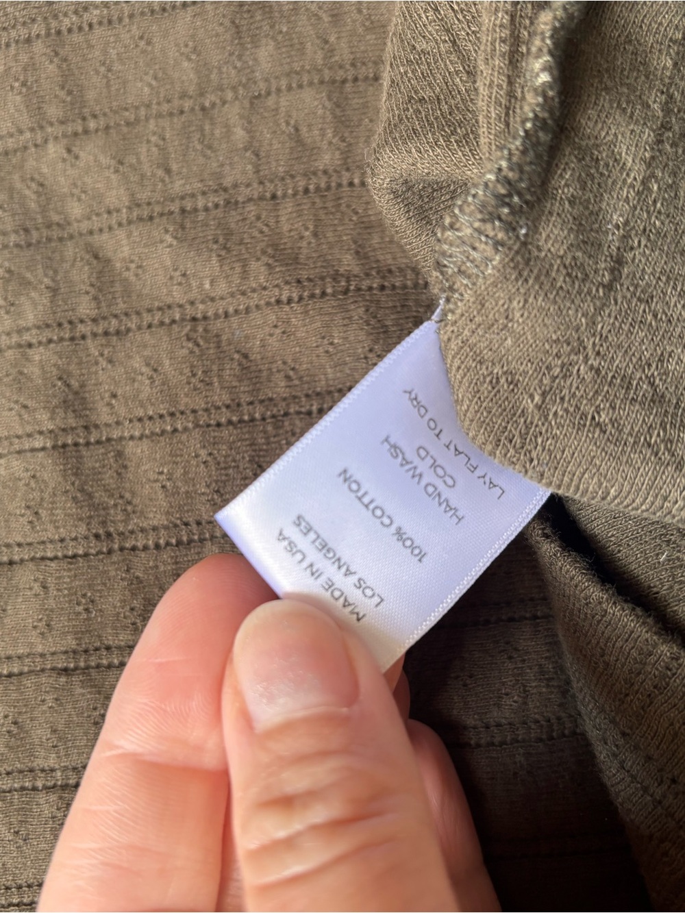 LESET Olive Pointelle Cami Tank Top - Picture 4 of 4